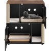 Particle Board Cat Litter Cabinet, Double Layer Enclosure Furniture with Storage for Cat Hygiene, Hidden Litter Box Cabinet with Waste Organizer - 2 of 4