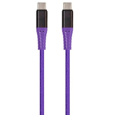 Monoprice Durable USB 2.0 Type-C Charge and Sync Kevlar Reinforced Nylon-Braid Cable - 10 Feet - Purple | 5A/100W, Aluminum Connectors - AtlasFlex