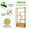 Artloge 70'' Tall Bamboo Freestanding Bookshelf Flower Plants Open Storage Rack with Cabinet for Living Room Hallway Bedroom - 4 of 4
