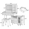 INFURNIC Vanity Tables Modern Makeup Desk with Adjustable Storage and Mirror for Bedroom, Black, 58.5"*15.8"*52.3" - 2 of 4
