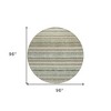 Sage Mint Green And Beige Striped Washable Indoor Outdoor Area Rug - 3 of 4