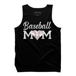 Men's Design By Humans Baseball Mom Heart By shirtpublic Tank Top - 1 of 2