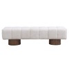 64" Upholstered Dining Bench,Ottoman with Round Wood Legs for Dining Bedroom Entryway Living Room,No-Assembly-Baofuwish - 3 of 4