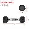 5lb 8lb 10lb 12lb 15lb Coated Rubber Hex Dumbbell, Pair of 2 - 2 of 4