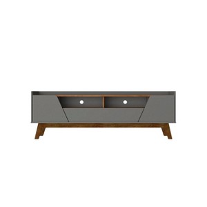 Marcus Mid-Century Modern 4 Shelf TV Stand for TVs up to 70" Gray - Manhattan Comfort - 1 of 4