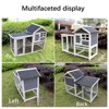 Gulches Deluxe Brown Wooden Rabbit Hutch with Two Asphalt Roofs for Four Rabbits - 3 of 4