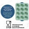 Starfrit 12-Cup Silicone Muffin Pan with Integrated Metal Frame, Sage Green - 4 of 4