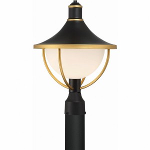 Crystorama Lighting Atlas 1 - Light Post Light in  Matte Black/Textured Gold - 1 of 3