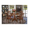 Antique Kitchen Dining Set - 5 Piece Table & Chair Set, 36 Inch Round, Mahogany Finish - 2 of 4
