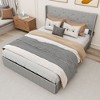 NicBex Full/Queen Upholstered Bed Frame with Lift Up Storage,Platform Bed Frame with Button Tufted Wingback Headboard and USB Ports,Light/Dark Gray - 2 of 4