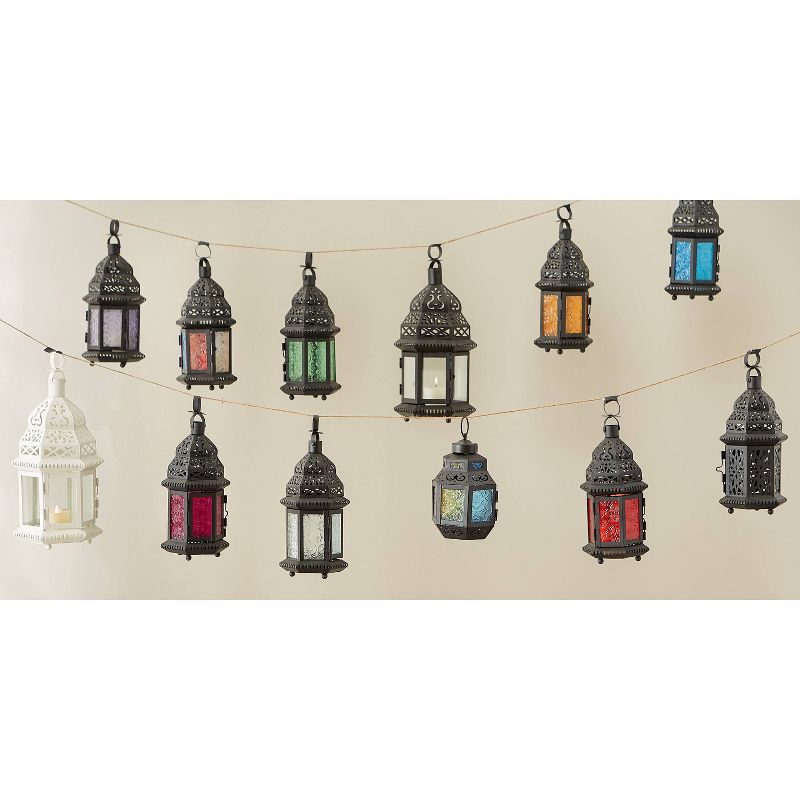 Iron/Glass Moroccan Style Outdoor Lantern - Zingz & Thingz, 5 of 6