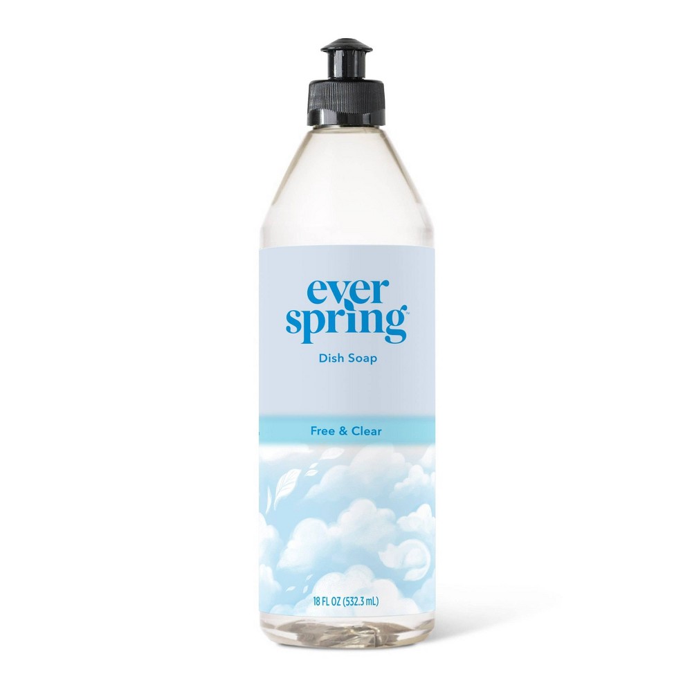 Free & Clear Liquid Dish Soap - 18 fl oz - Everspring™