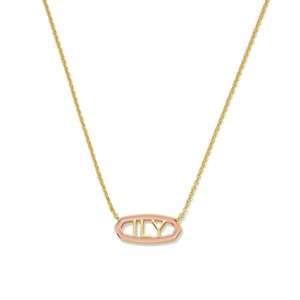 Kendra Scott Valentine's Day 14K Gold Over Brass Ily Enamel Pendant Necklace - Gold/Pink Enamel - 1 of 3