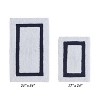 Hotel 2 PC Bath Rug 100% Premium Cotton Tufted Weave Two Tone Reversible Bathroom Rug, Super Soft Absorbent, Machine Washable Bath Mat - 2 of 4