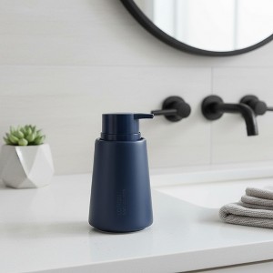 Evideco French Home Goods Modern Stoneware Soap Dispenser - 14 fl oz, Bathroom Accessory with Sturdy Pump for Hand Soap or Lotion - 1 of 4