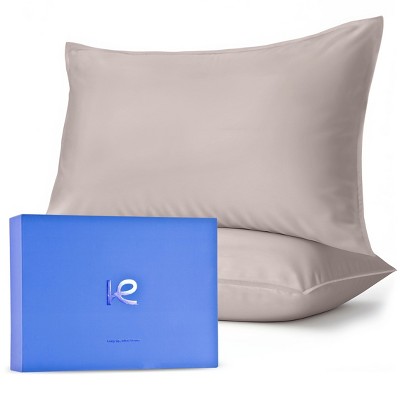 Kickoff 100% Bamboo Viscose Pillowcases Only, King, Cooling Breathable, Hidden Zipper, Bedding Pillow Covers (2 Pack, King 20"x40", Grey Mist)