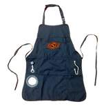 Evergreen Oklahoma State University Black Grill Apron- 26 x 30 Inches Durable Cotton with Tool Pockets and Beverage Holder
