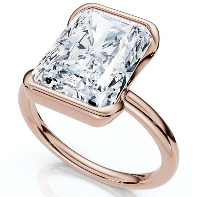 Pompeii3 Certified 4Ct Radiant Solitaire Diamond Engagement Ring 14k Gold or Pt Lab Created