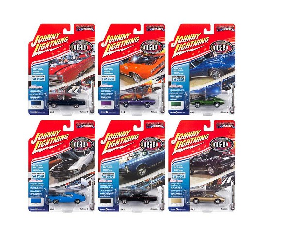 Muscle Cars USA 2018 Release 4, Set B of 6 Cars 1/64 Diecast Models by Johnny Lightning