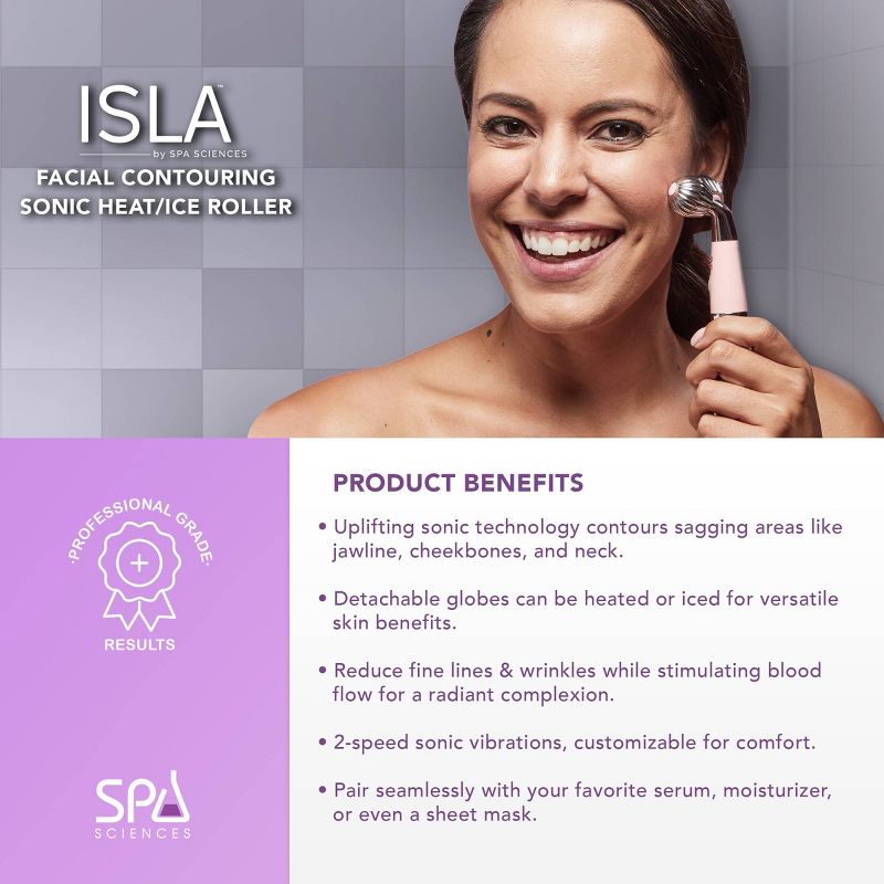 Spa Sciences ISLA Sonic Contouring Roller with Heat/Cooling Detachable Globes, 6 of 12