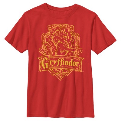 Boy's Harry Potter Gryffindor Line Art Crest T-shirt : Target