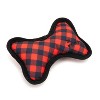 The Worthy Dog Tough Bias Buffalo Check Plaid Dog Bone Toy - 2 of 3