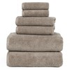 Hastings Home 100% Cotton Absorbent Towel Set - Taupe, 6 Pieces - 3 of 4
