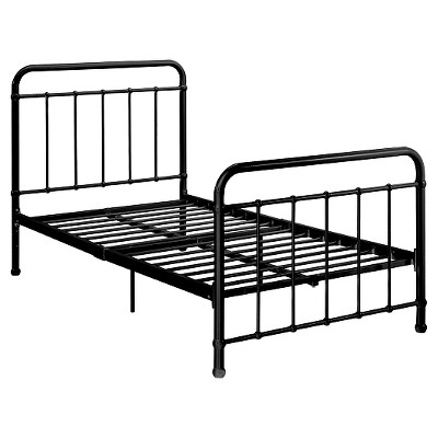 target black metal bed