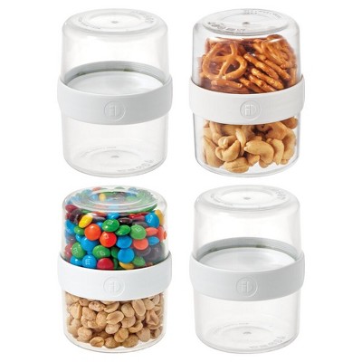 iDesign Small Stack 'n Snack Food Containers - Set of 4 - Clear/White
