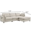 FONTOI Modular Sectional Sofas, L-shaped Sofa with Reversible Chaise, Upholstery Modular with Sloped Armrests for Living Room, Beige, 113"*35"*68.9" - 2 of 4