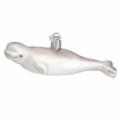 Old World Christmas Glass Blown Christmas Ornament, Beluga Whale