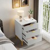 NicBex  25.8"Tall Nightstand with 3 Drawers,Modern Bedside Table with Metal Handles and Metal Legs for Bedroom,Living Room - 4 of 4