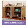 Modern Wooden Sideboard Buffet Cabinet With 4 Doors And Open Shelves Kitchen Storage Island Multi Functional Console Table For Dining Room, Brown - 4 of 4