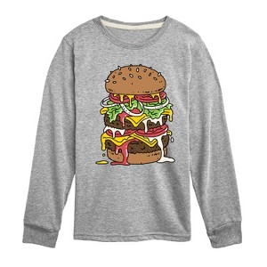 Boys' - Instant Message - Sloppy Burger Lover Long Sleeve Graphic T-Shirt - 1 of 4