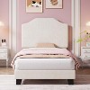 Twin Corduroy Upholstered Platform Bed Frame w/ Adjustable Headboard, Wood Slat Support - No Box Spring Needed, Easy Assembly - 3 of 4