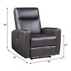 Blane Brown Top Grain Leather Match Power Motion Recliner with Pocket Coil Seat & Sloped Armrests - 2 of 4