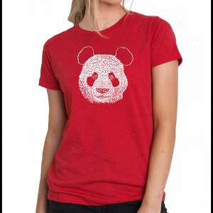 LA Pop Art Women's Premium Blend Word Art T-shirt - Panda - 1 of 4