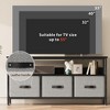 Garvee 55" TV Stand Entertainment Center with 3 Fabric Drawers, Rustic Dresser for Living Room, Bedroom - 3 of 4
