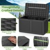 Tangkula 103 Gallon Resin Outdoor Storage Box Waterproof Deck Box w/ Lockable Lid & Wheels Brown/Black/Grey - 4 of 4