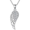 Clotth Diamond Angel Wings Necklace 925 Sterling Silver 16'' Cable Chain, Shinning Diamond Jewelry for Women For Wedding and Birthday - 2 of 4