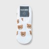 Women's Teddy Bear & Hearts 3pk Liner Socks - Ivory/Oatmeal Heather/Pink 4-10 - image 2 of 3