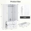 Buenhomino Wooden Armoire Wardrobe Closet, Wood Clothing Storage Cabinets with 2 Doors and 2 Drawers, Wardrobe Closet with Hanging Rod for Bedroom - 3 of 4