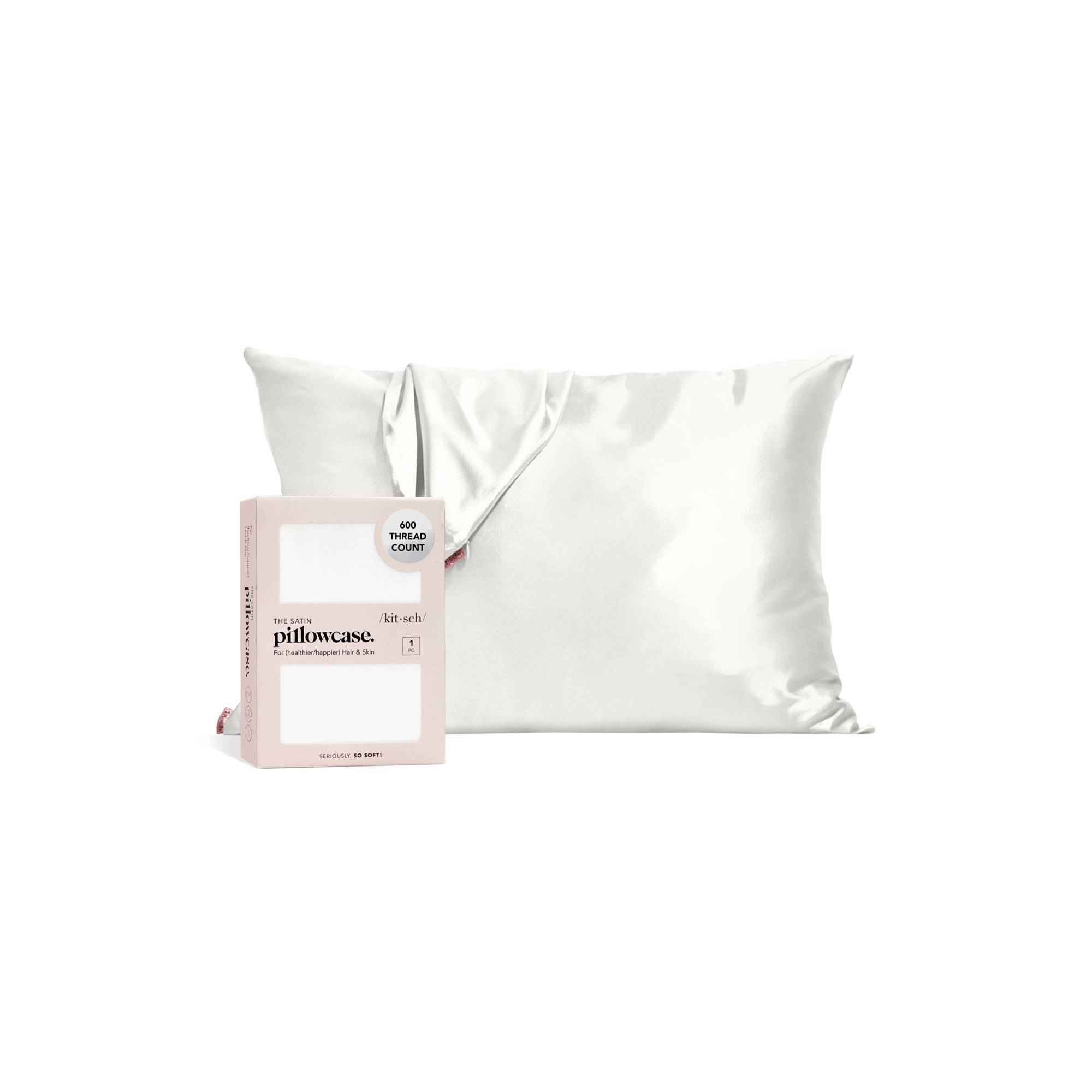 Kitsch Queen Size Satin Standard Pillowcase Thread Count "600" - Ivory