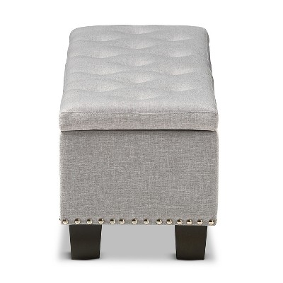 Hannah 53'' Grayish Beige Button-Tufted Storage Ottoman Bench