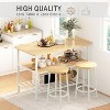 Hooseng Dining Table Set for 2, Kitchen Island with Seating, 3 Piece Dining Table and Chair Set, Bar Table Set with Storage Shelf - 3 of 4