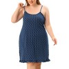 Agnes Orinda Women's Plus Size Comfort Ruffle Hem Polka Dots Sleeveless Nightgown - 2 of 4