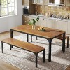 Tribesigns 55-Inch Dining Table Set for 6 People, 3 Pieces Rectangular Dining Room Table with 2 Benches for Small Space, Apartment, Kitchen - image 4 of 4