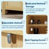 41" Wooden Rattan Shoe Storage Cabinet – Freestanding Rack with Adjustable Shelves & Doors, Ideal for Entryway, Hallway, Living Room & Closet - 2 of 4
