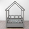 AZL1 Life Concept Beds Wooden House Floor Bed, Whimsical Twin Size Sleep and Play Space with Protective Guardrails, Grey, 79.53"*44.76"*66.26" - 4 of 4