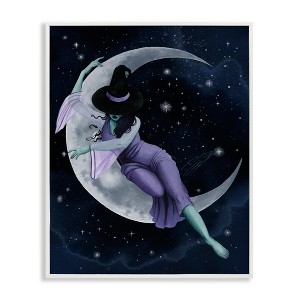 Stupell Industries Moon Witch Starry Night Sky Framed Giclee Art - 1 of 4